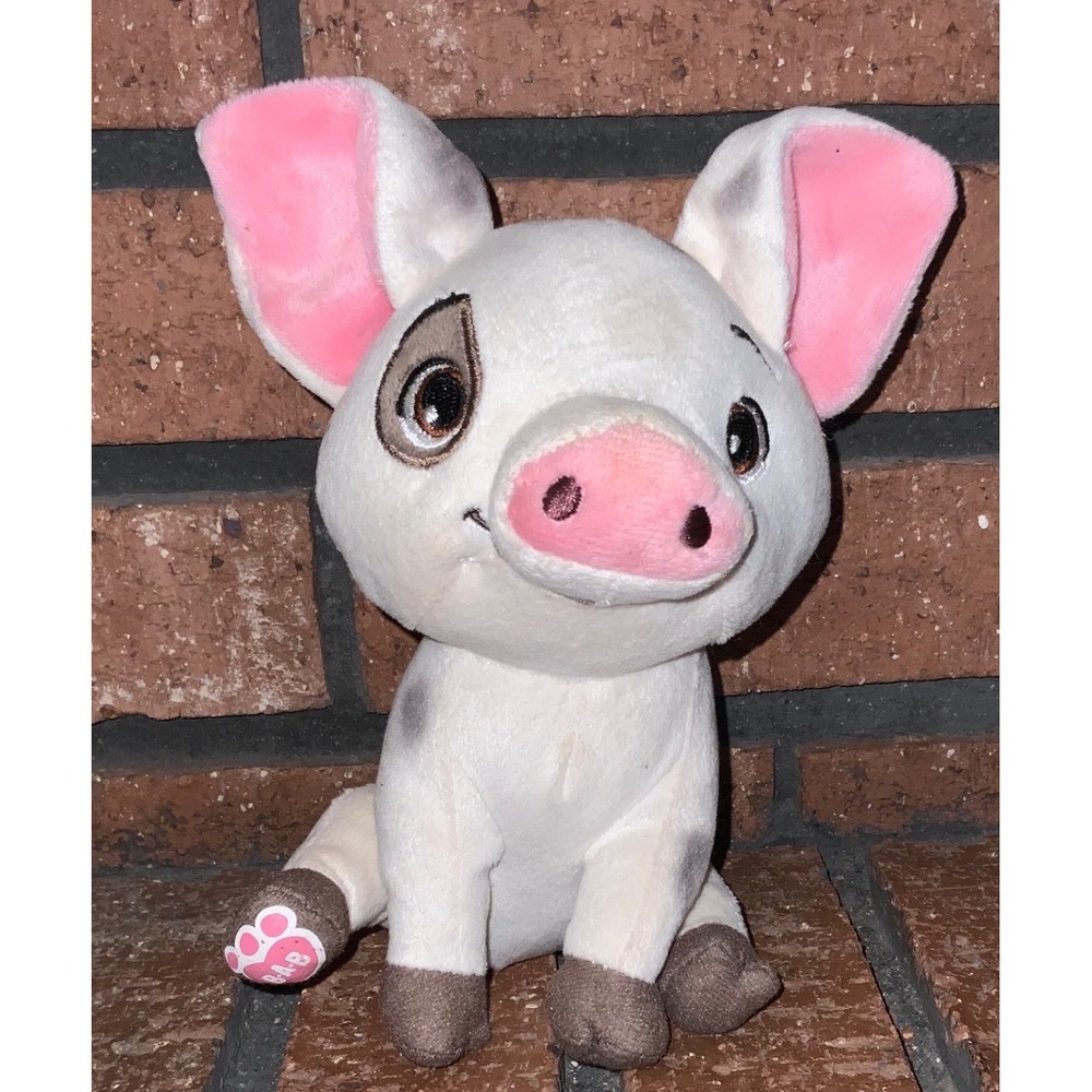 Build-A-Bear‎ Disney Moana Pua Pig Plush Stuffed Animal White Grey Pink 2016